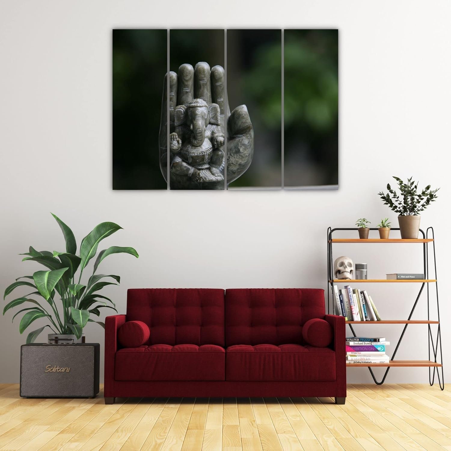 inep-b0bbpsypz2-angled-view-of-the-ganesha-tastic-framed-4-panel-wall-art-hanging-above-a-cozy-sofa..jpg